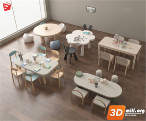 Kid's table and chairs Skp Files 